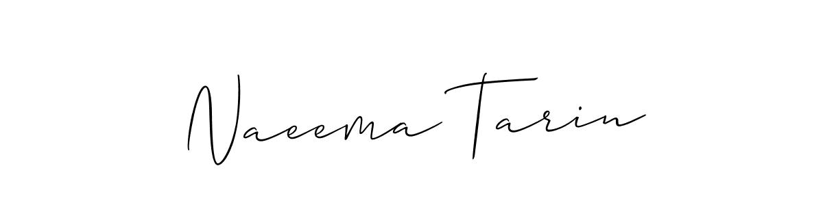 Design your own signature with our free online signature maker. With this signature software, you can create a handwritten (Allison_Script) signature for name Naeema Tarin. Naeema Tarin signature style 2 images and pictures png