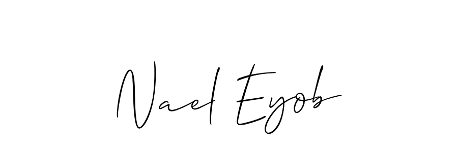 You should practise on your own different ways (Allison_Script) to write your name (Nael Eyob) in signature. don't let someone else do it for you. Nael Eyob signature style 2 images and pictures png
