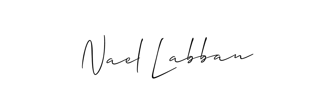 Create a beautiful signature design for name Nael Labban. With this signature (Allison_Script) fonts, you can make a handwritten signature for free. Nael Labban signature style 2 images and pictures png