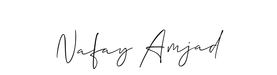 Also we have Nafay Amjad name is the best signature style. Create professional handwritten signature collection using Allison_Script autograph style. Nafay Amjad signature style 2 images and pictures png