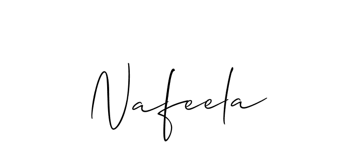 Allison_Script is a professional signature style that is perfect for those who want to add a touch of class to their signature. It is also a great choice for those who want to make their signature more unique. Get Nafeela name to fancy signature for free. Nafeela signature style 2 images and pictures png