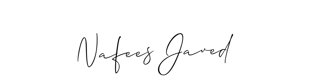 Make a short Nafees Javed signature style. Manage your documents anywhere anytime using Allison_Script. Create and add eSignatures, submit forms, share and send files easily. Nafees Javed signature style 2 images and pictures png