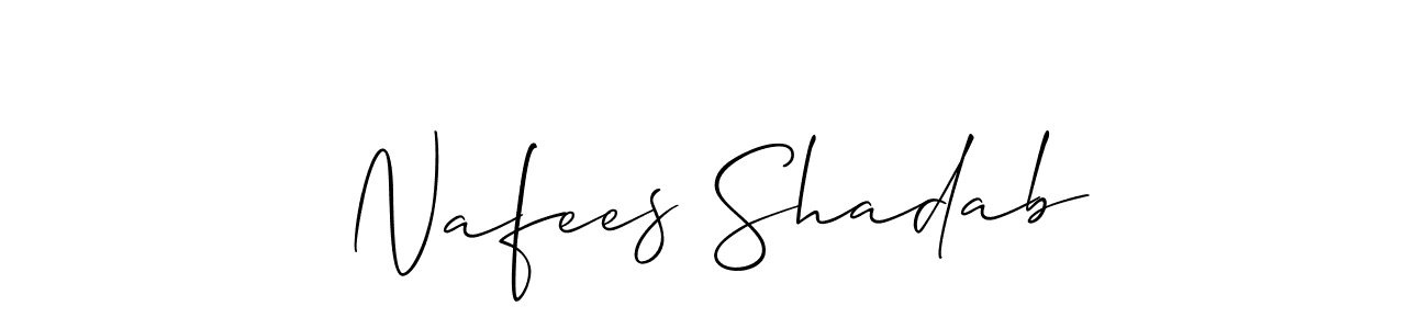 How to make Nafees Shadab signature? Allison_Script is a professional autograph style. Create handwritten signature for Nafees Shadab name. Nafees Shadab signature style 2 images and pictures png