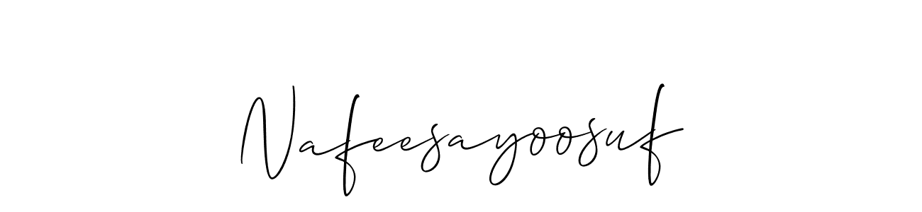 Create a beautiful signature design for name Nafeesayoosuf. With this signature (Allison_Script) fonts, you can make a handwritten signature for free. Nafeesayoosuf signature style 2 images and pictures png