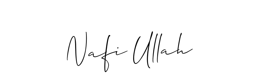 Also You can easily find your signature by using the search form. We will create Nafi Ullah name handwritten signature images for you free of cost using Allison_Script sign style. Nafi Ullah signature style 2 images and pictures png