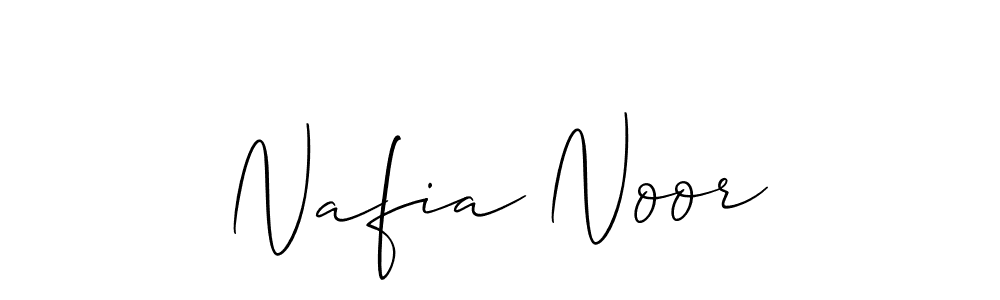 How to make Nafia Noor signature? Allison_Script is a professional autograph style. Create handwritten signature for Nafia Noor name. Nafia Noor signature style 2 images and pictures png