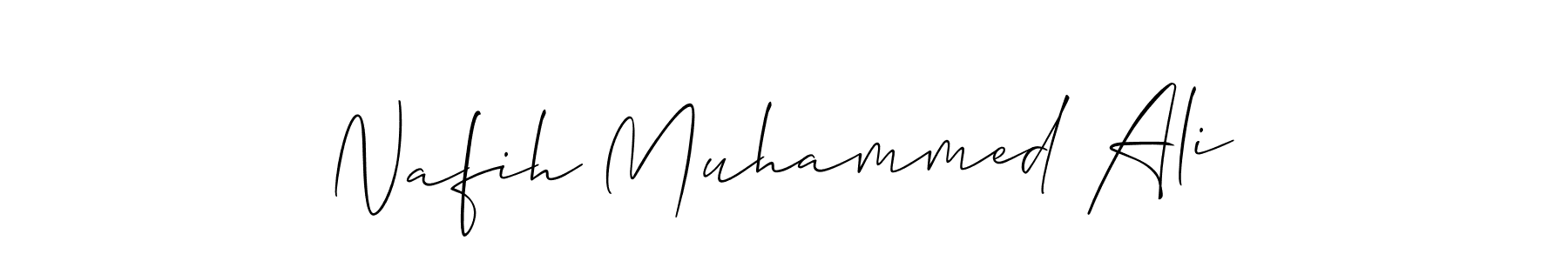Allison_Script is a professional signature style that is perfect for those who want to add a touch of class to their signature. It is also a great choice for those who want to make their signature more unique. Get Nafih Muhammed Ali name to fancy signature for free. Nafih Muhammed Ali signature style 2 images and pictures png