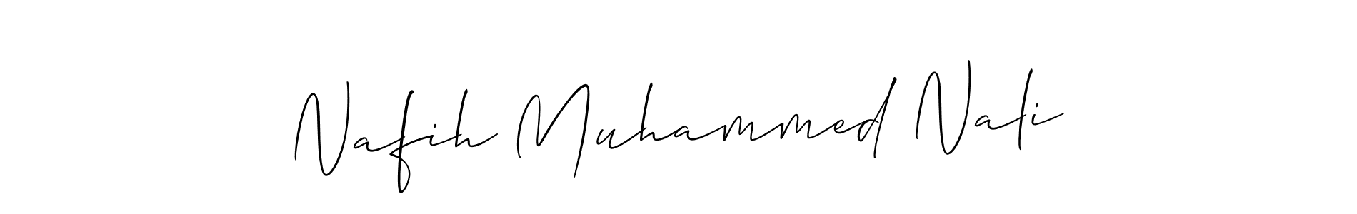 Create a beautiful signature design for name Nafih Muhammed Nali. With this signature (Allison_Script) fonts, you can make a handwritten signature for free. Nafih Muhammed Nali signature style 2 images and pictures png