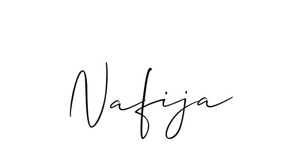 Use a signature maker to create a handwritten signature online. With this signature software, you can design (Allison_Script) your own signature for name Nafija. Nafija signature style 2 images and pictures png
