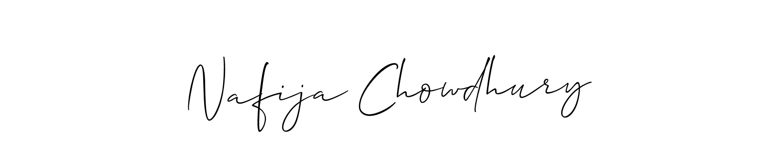 Make a short Nafija Chowdhury signature style. Manage your documents anywhere anytime using Allison_Script. Create and add eSignatures, submit forms, share and send files easily. Nafija Chowdhury signature style 2 images and pictures png