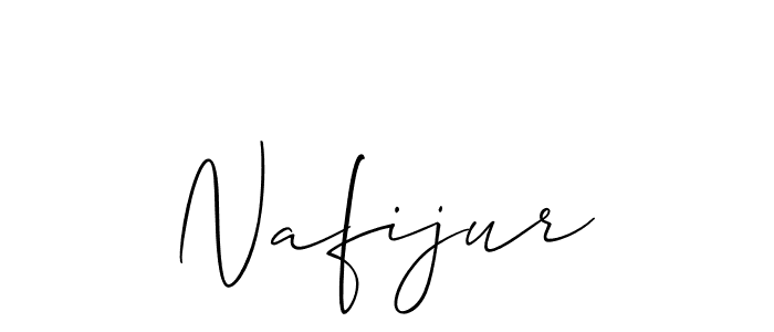 Use a signature maker to create a handwritten signature online. With this signature software, you can design (Allison_Script) your own signature for name Nafijur. Nafijur signature style 2 images and pictures png