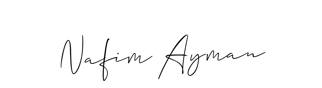 Make a beautiful signature design for name Nafim Ayman. With this signature (Allison_Script) style, you can create a handwritten signature for free. Nafim Ayman signature style 2 images and pictures png
