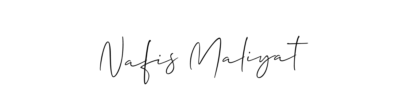 Also we have Nafis Maliyat name is the best signature style. Create professional handwritten signature collection using Allison_Script autograph style. Nafis Maliyat signature style 2 images and pictures png