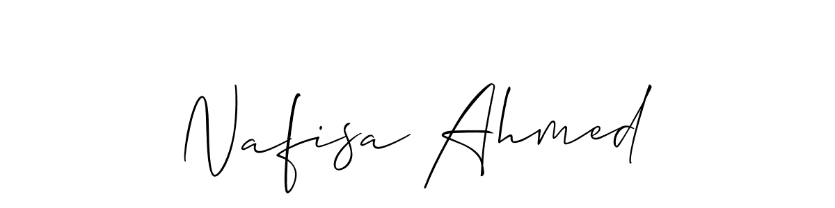 The best way (Allison_Script) to make a short signature is to pick only two or three words in your name. The name Nafisa Ahmed include a total of six letters. For converting this name. Nafisa Ahmed signature style 2 images and pictures png