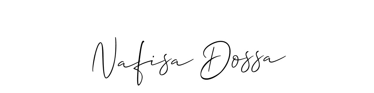 Similarly Allison_Script is the best handwritten signature design. Signature creator online .You can use it as an online autograph creator for name Nafisa Dossa. Nafisa Dossa signature style 2 images and pictures png