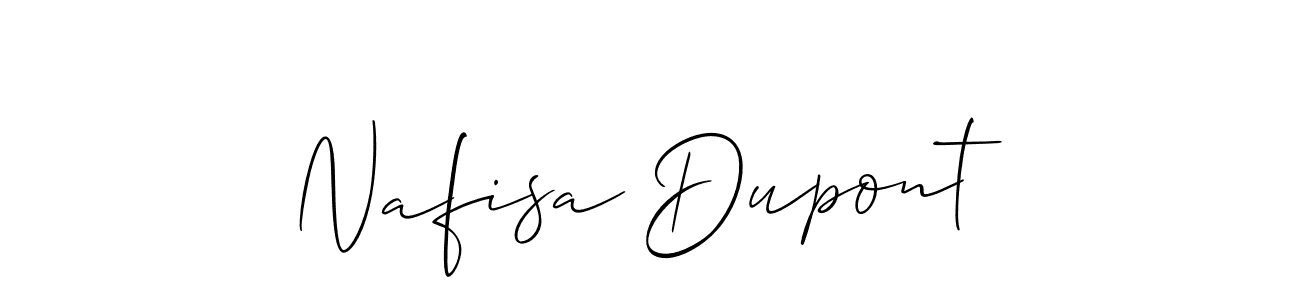 Also You can easily find your signature by using the search form. We will create Nafisa Dupont name handwritten signature images for you free of cost using Allison_Script sign style. Nafisa Dupont signature style 2 images and pictures png