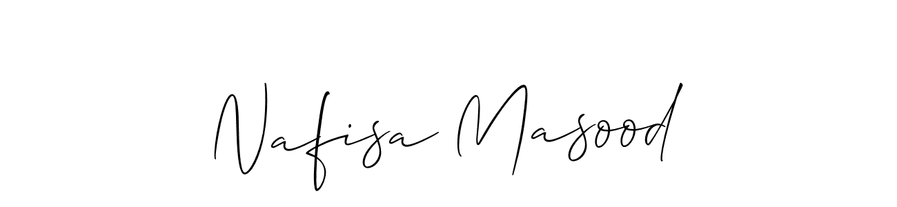You should practise on your own different ways (Allison_Script) to write your name (Nafisa Masood) in signature. don't let someone else do it for you. Nafisa Masood signature style 2 images and pictures png