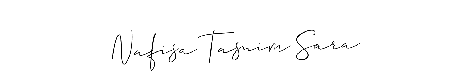 You should practise on your own different ways (Allison_Script) to write your name (Nafisa Tasnim Sara) in signature. don't let someone else do it for you. Nafisa Tasnim Sara signature style 2 images and pictures png