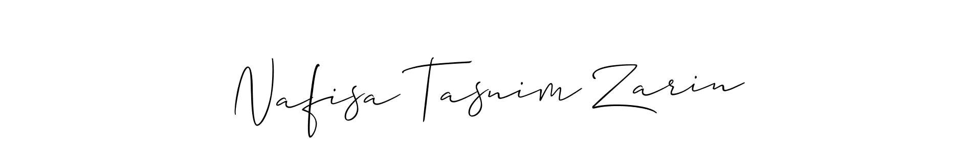 How to make Nafisa Tasnim Zarin name signature. Use Allison_Script style for creating short signs online. This is the latest handwritten sign. Nafisa Tasnim Zarin signature style 2 images and pictures png