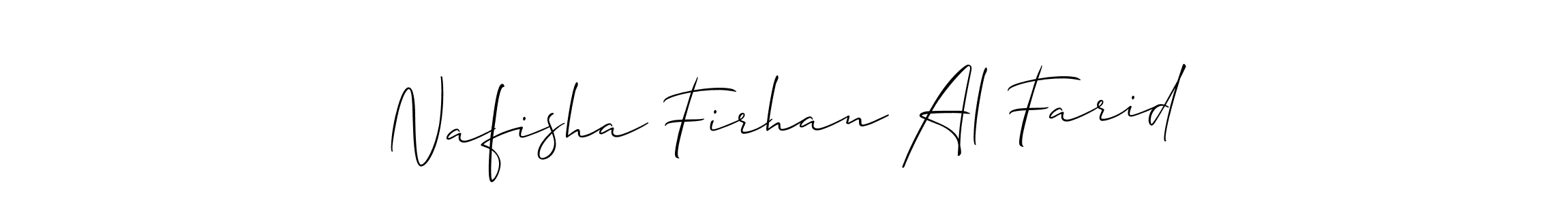 Also You can easily find your signature by using the search form. We will create Nafisha Firhan Al Farid name handwritten signature images for you free of cost using Allison_Script sign style. Nafisha Firhan Al Farid signature style 2 images and pictures png