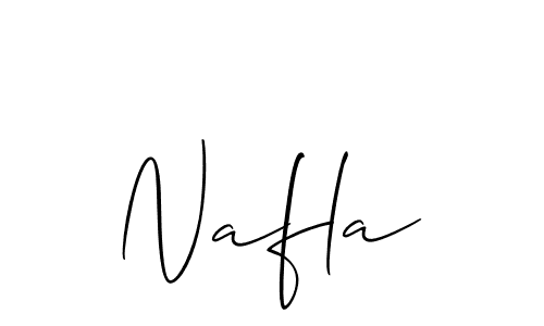 Make a beautiful signature design for name Nafla. With this signature (Allison_Script) style, you can create a handwritten signature for free. Nafla signature style 2 images and pictures png