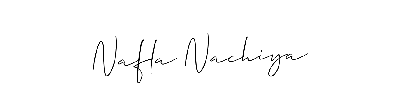 How to make Nafla Nachiya name signature. Use Allison_Script style for creating short signs online. This is the latest handwritten sign. Nafla Nachiya signature style 2 images and pictures png