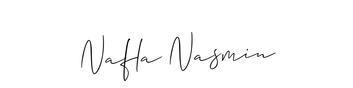 Create a beautiful signature design for name Nafla Nasmin. With this signature (Allison_Script) fonts, you can make a handwritten signature for free. Nafla Nasmin signature style 2 images and pictures png