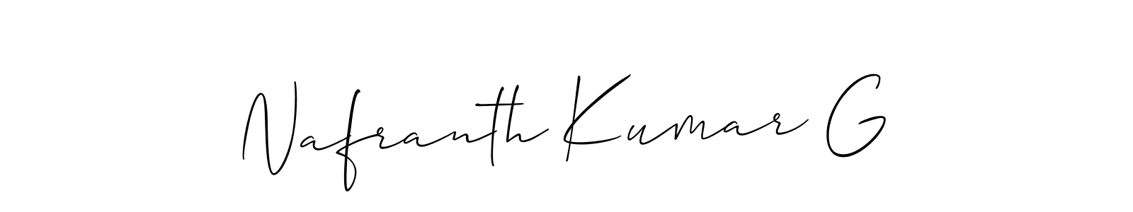 Also we have Nafranth Kumar G name is the best signature style. Create professional handwritten signature collection using Allison_Script autograph style. Nafranth Kumar G signature style 2 images and pictures png