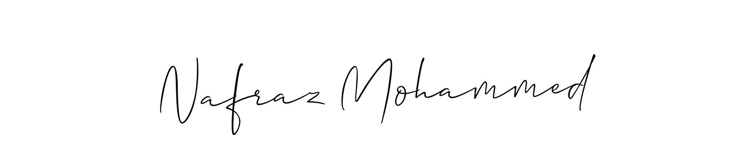 This is the best signature style for the Nafraz Mohammed name. Also you like these signature font (Allison_Script). Mix name signature. Nafraz Mohammed signature style 2 images and pictures png