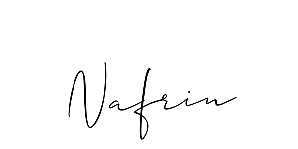 The best way (Allison_Script) to make a short signature is to pick only two or three words in your name. The name Nafrin include a total of six letters. For converting this name. Nafrin signature style 2 images and pictures png