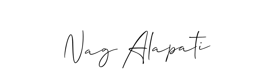 Similarly Allison_Script is the best handwritten signature design. Signature creator online .You can use it as an online autograph creator for name Nag Alapati. Nag Alapati signature style 2 images and pictures png