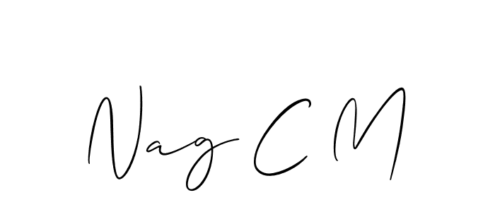 How to make Nag C M name signature. Use Allison_Script style for creating short signs online. This is the latest handwritten sign. Nag C M signature style 2 images and pictures png