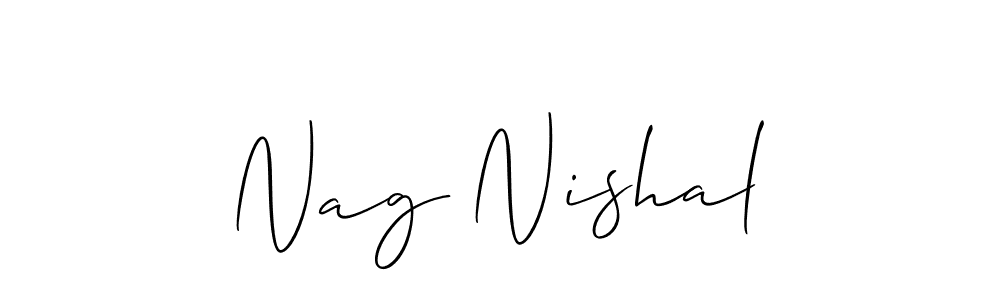 The best way (Allison_Script) to make a short signature is to pick only two or three words in your name. The name Nag Nishal include a total of six letters. For converting this name. Nag Nishal signature style 2 images and pictures png