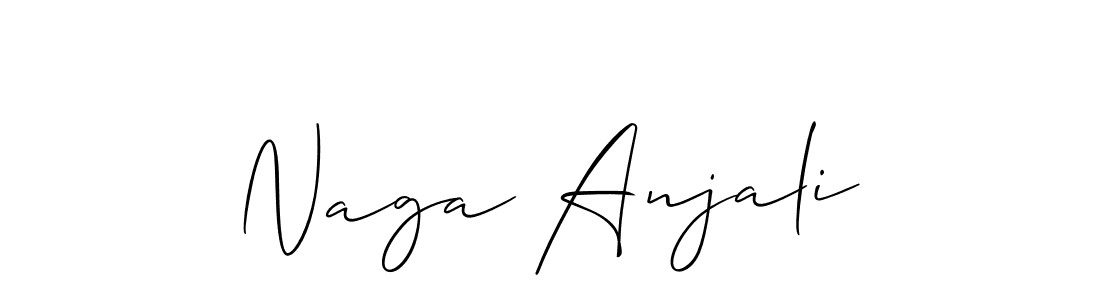 if you are searching for the best signature style for your name Naga Anjali. so please give up your signature search. here we have designed multiple signature styles  using Allison_Script. Naga Anjali signature style 2 images and pictures png