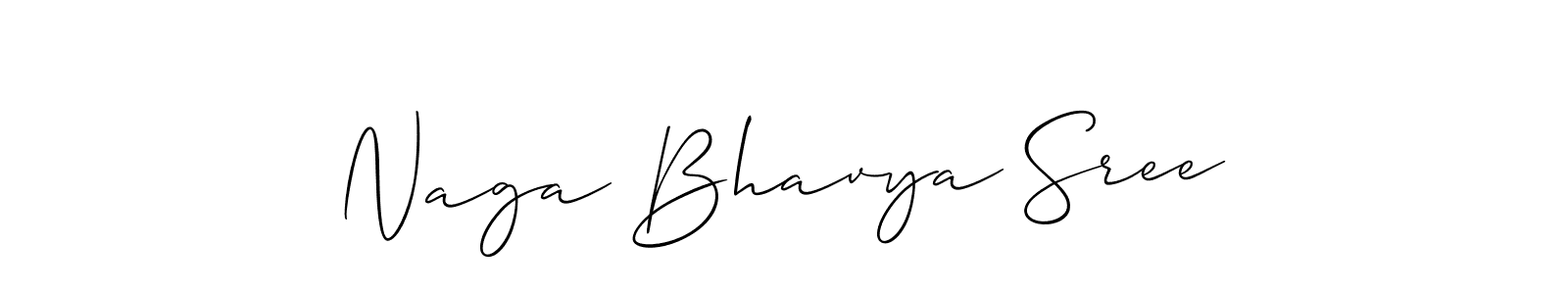 You should practise on your own different ways (Allison_Script) to write your name (Naga Bhavya Sree) in signature. don't let someone else do it for you. Naga Bhavya Sree signature style 2 images and pictures png