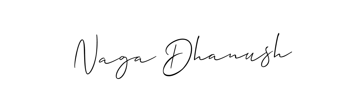 Use a signature maker to create a handwritten signature online. With this signature software, you can design (Allison_Script) your own signature for name Naga Dhanush. Naga Dhanush signature style 2 images and pictures png