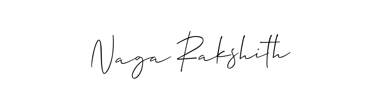 Use a signature maker to create a handwritten signature online. With this signature software, you can design (Allison_Script) your own signature for name Naga Rakshith. Naga Rakshith signature style 2 images and pictures png
