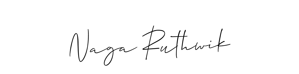 How to make Naga Ruthwik name signature. Use Allison_Script style for creating short signs online. This is the latest handwritten sign. Naga Ruthwik signature style 2 images and pictures png