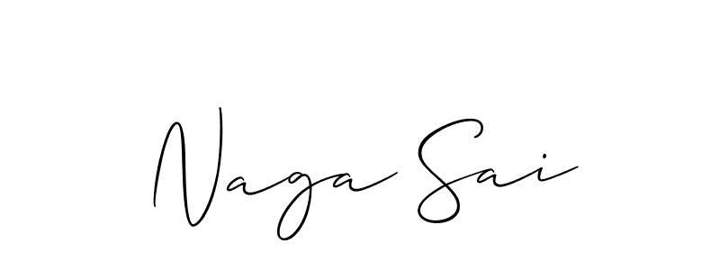 Also we have Naga Sai name is the best signature style. Create professional handwritten signature collection using Allison_Script autograph style. Naga Sai signature style 2 images and pictures png