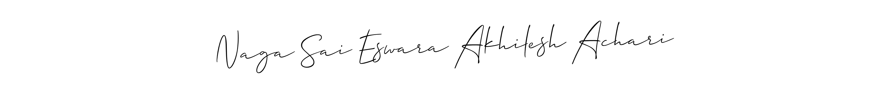 Also You can easily find your signature by using the search form. We will create Naga Sai Eswara Akhilesh Achari name handwritten signature images for you free of cost using Allison_Script sign style. Naga Sai Eswara Akhilesh Achari signature style 2 images and pictures png