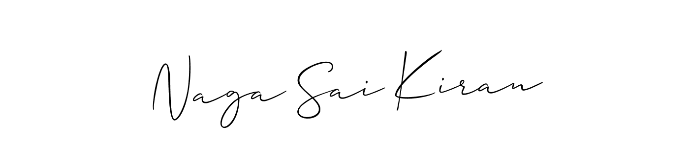 Also You can easily find your signature by using the search form. We will create Naga Sai Kiran name handwritten signature images for you free of cost using Allison_Script sign style. Naga Sai Kiran signature style 2 images and pictures png