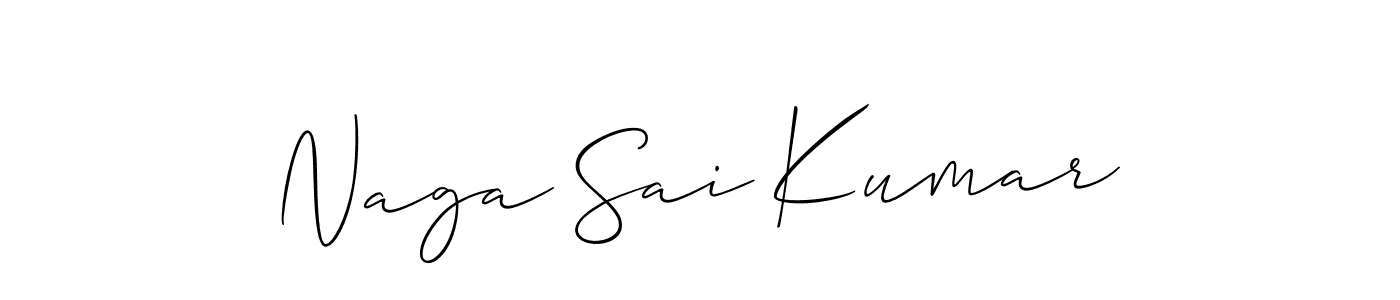 if you are searching for the best signature style for your name Naga Sai Kumar. so please give up your signature search. here we have designed multiple signature styles  using Allison_Script. Naga Sai Kumar signature style 2 images and pictures png