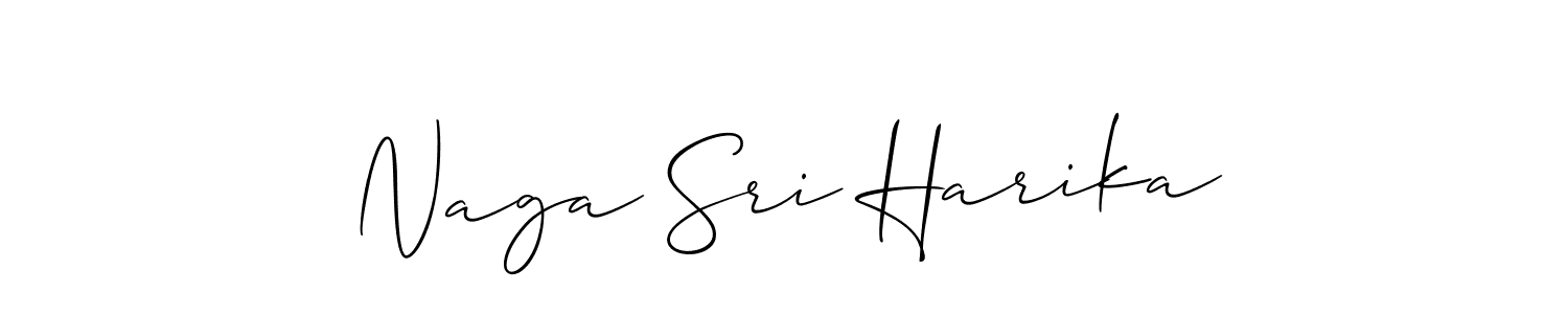 Make a beautiful signature design for name Naga Sri Harika. With this signature (Allison_Script) style, you can create a handwritten signature for free. Naga Sri Harika signature style 2 images and pictures png