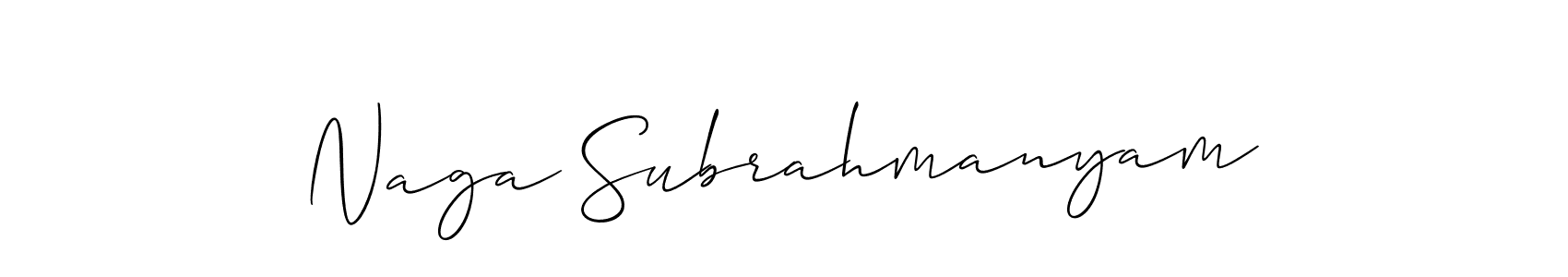 Make a beautiful signature design for name Naga Subrahmanyam. With this signature (Allison_Script) style, you can create a handwritten signature for free. Naga Subrahmanyam signature style 2 images and pictures png