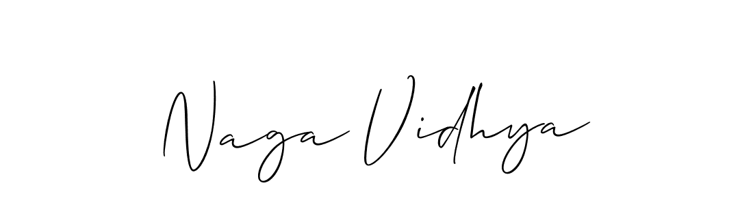 It looks lik you need a new signature style for name Naga Vidhya. Design unique handwritten (Allison_Script) signature with our free signature maker in just a few clicks. Naga Vidhya signature style 2 images and pictures png