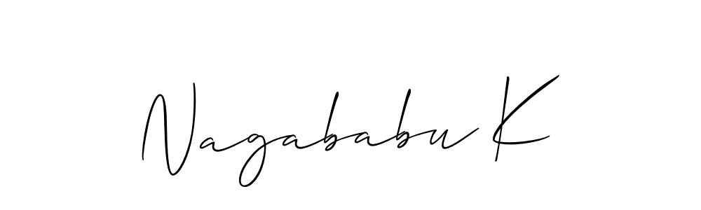 Create a beautiful signature design for name Nagababu K. With this signature (Allison_Script) fonts, you can make a handwritten signature for free. Nagababu K signature style 2 images and pictures png