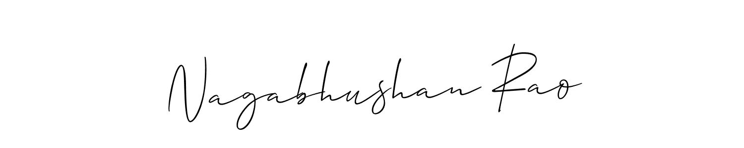 This is the best signature style for the Nagabhushan Rao name. Also you like these signature font (Allison_Script). Mix name signature. Nagabhushan Rao signature style 2 images and pictures png