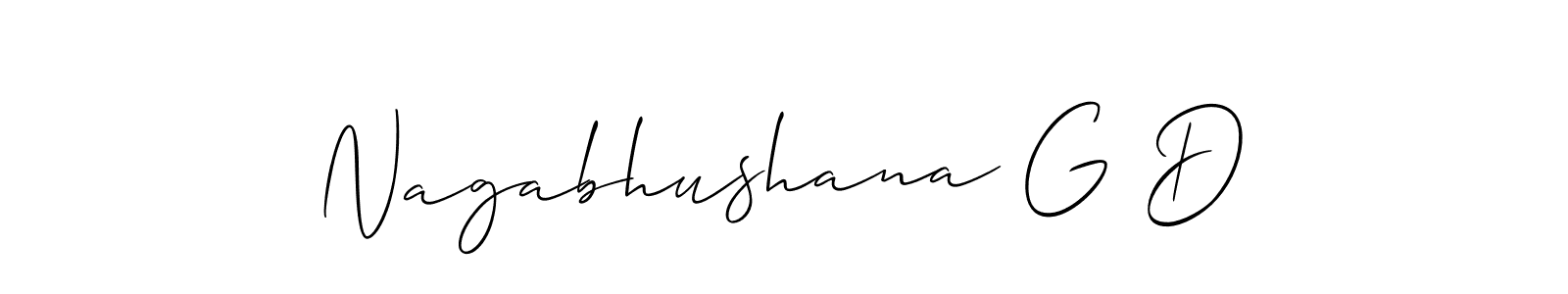 It looks lik you need a new signature style for name Nagabhushana G D. Design unique handwritten (Allison_Script) signature with our free signature maker in just a few clicks. Nagabhushana G D signature style 2 images and pictures png