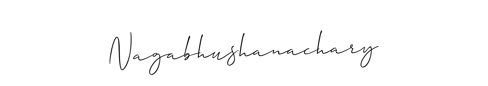 You should practise on your own different ways (Allison_Script) to write your name (Nagabhushanachary) in signature. don't let someone else do it for you. Nagabhushanachary signature style 2 images and pictures png