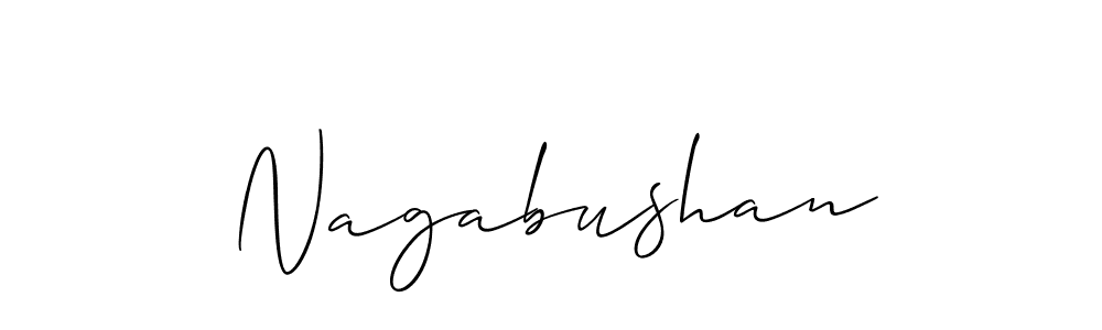 Make a beautiful signature design for name Nagabushan. With this signature (Allison_Script) style, you can create a handwritten signature for free. Nagabushan signature style 2 images and pictures png